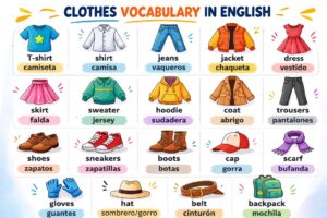 lista de vocabulario de ropa en ingles