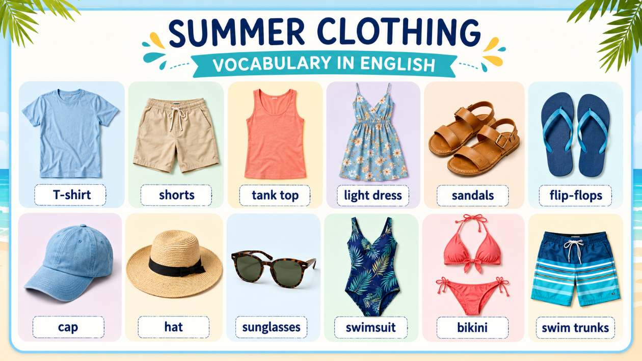 vocabulario de inglés más utilizado en verano
